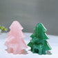 1.6" Rose Quartz Aventurine Christmas Tree with Deer Carving for Christmas Crystal Healing Bulk Wholesale