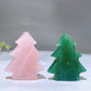 1.6" Rose Quartz Aventurine Christmas Tree with Deer Carving for Christmas Crystal Healing Bulk Wholesale