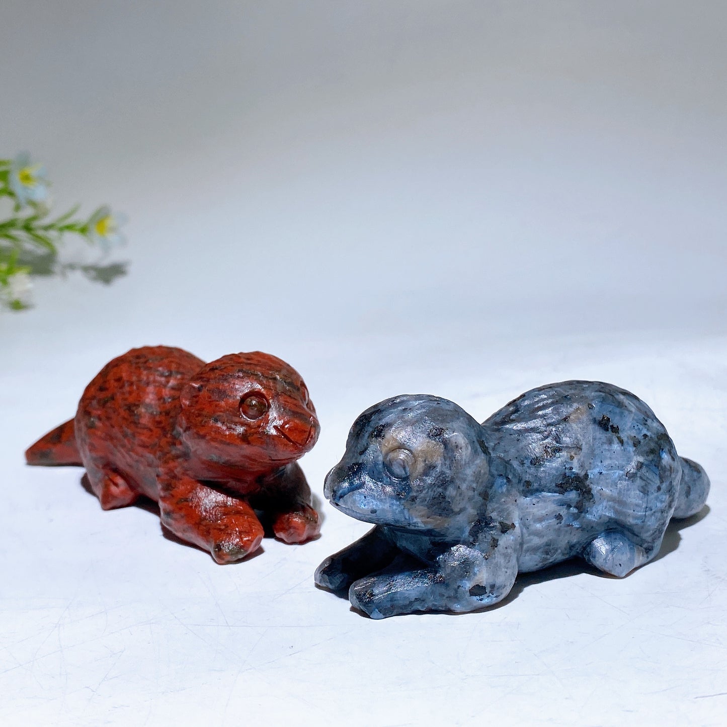 3.5" Natural Gemstone Crystal Beaver Carving  For Gift & Display Bulk Wholesale