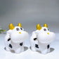 2.4" White Jade Cow Carving For Decoration Crystal Healing Bulk Wholesale