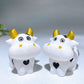 2.4" White Jade Cow Carving For Decoration Crystal Healing Bulk Wholesale