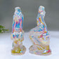 3.8" Aura Clear Quartz Mermaid Carving Crystal Healing Bulk Wholesale