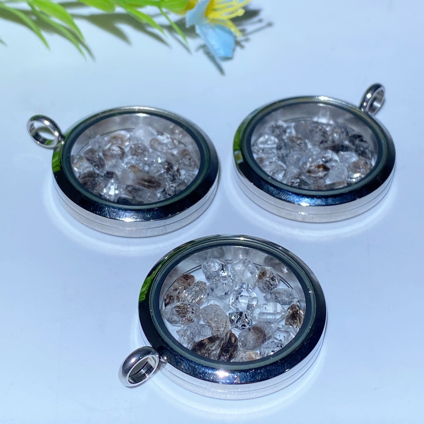 30mm Round Herkimer Diamond Pendant Bulk Wholesale