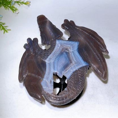 19cm Natural Agate Yooperlite Dragon Carving with Stand Crystal Healing Bulk Wholesale