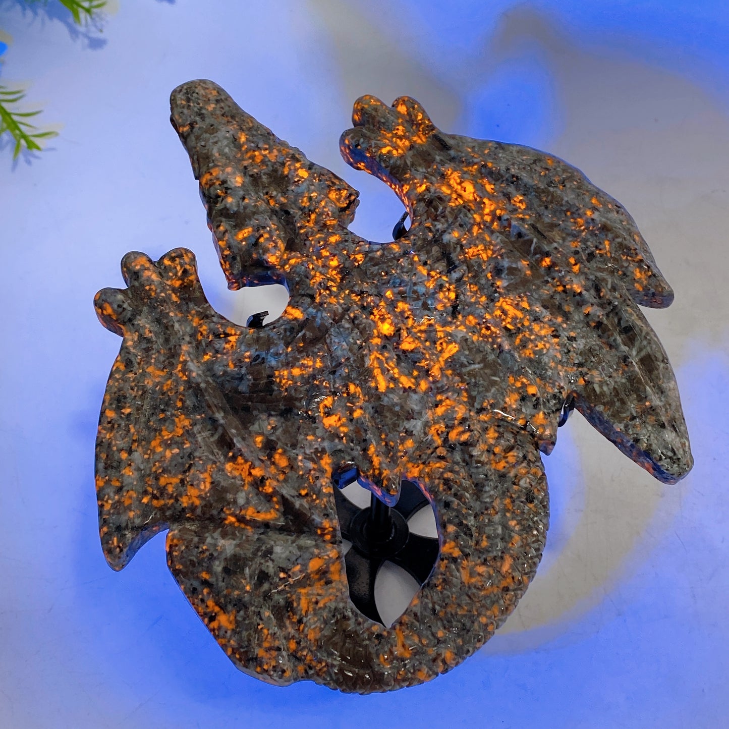 19cm Natural Agate Yooperlite Dragon Carving with Stand Crystal Healing Bulk Wholesale