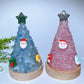 17.5cm Crystal Chips Christmas Tree Shape Lamp with Wooden Base
