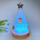 17.5cm Crystal Chips Christmas Tree Shape Lamp with Wooden Base