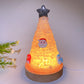 17.5cm Crystal Chips Christmas Tree Shape Lamp with Wooden Base
