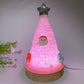 17.5cm Crystal Chips Christmas Tree Shape Lamp with Wooden Base