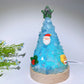 17.5cm Crystal Chips Christmas Tree Shape Lamp with Wooden Base