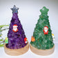 17.5cm Crystal Chips Christmas Tree Shape Lamp with Wooden Base