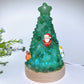 17.5cm Crystal Chips Christmas Tree Shape Lamp with Wooden Base