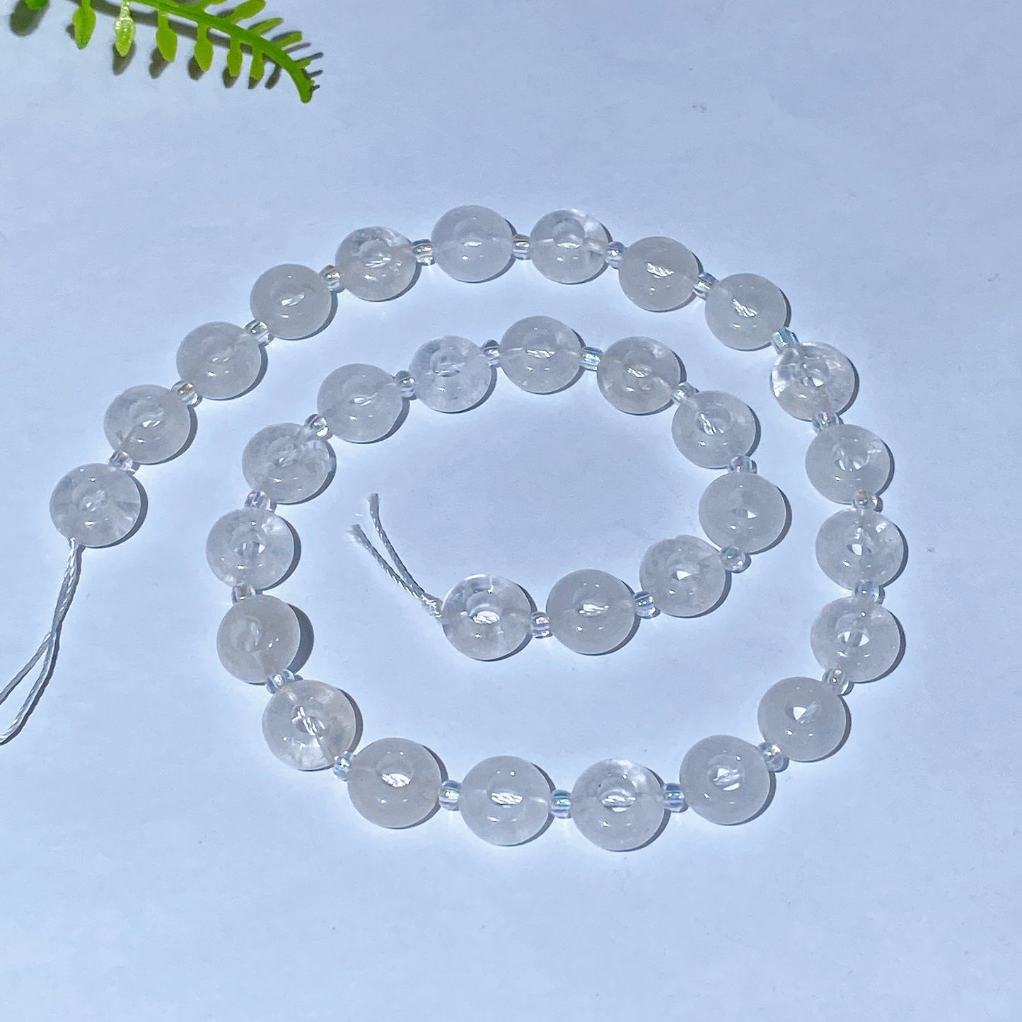 38cm Natural Crystal Drilled Donut Shape String Crystal Healing Bulk Wholesale