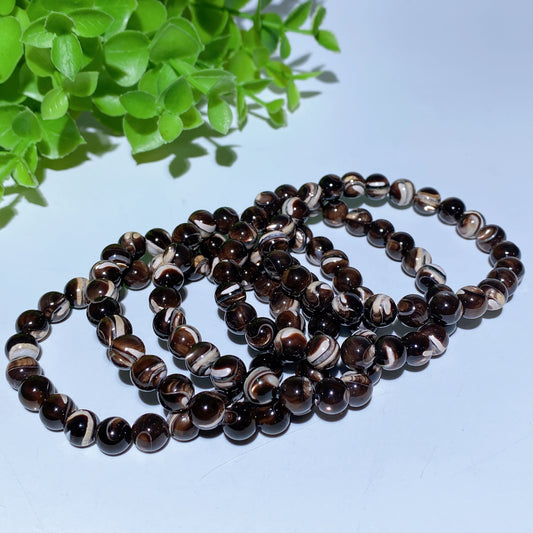 8mm Black White Shell Stone Bracelet Bulk Wholesale