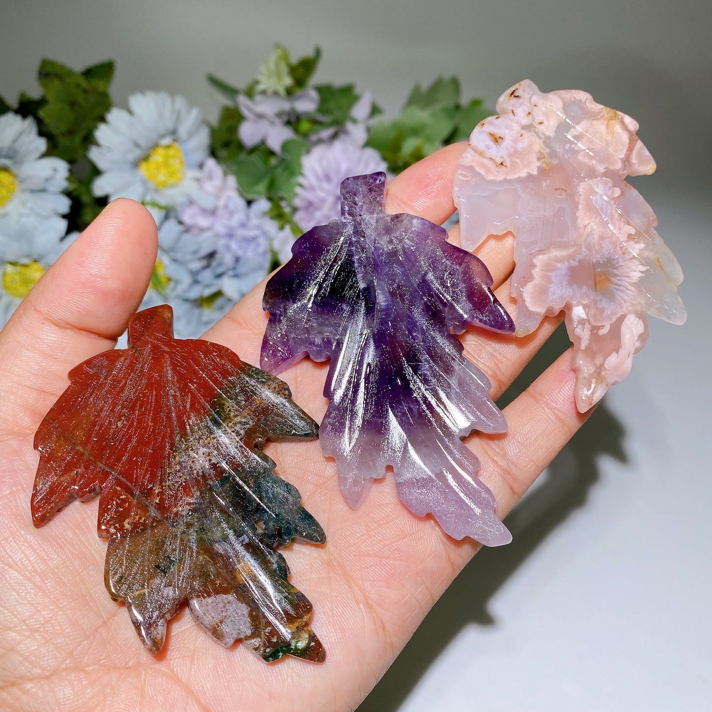 .0" Crystal leaf Carving Crystal Healing Bulk Wholesale