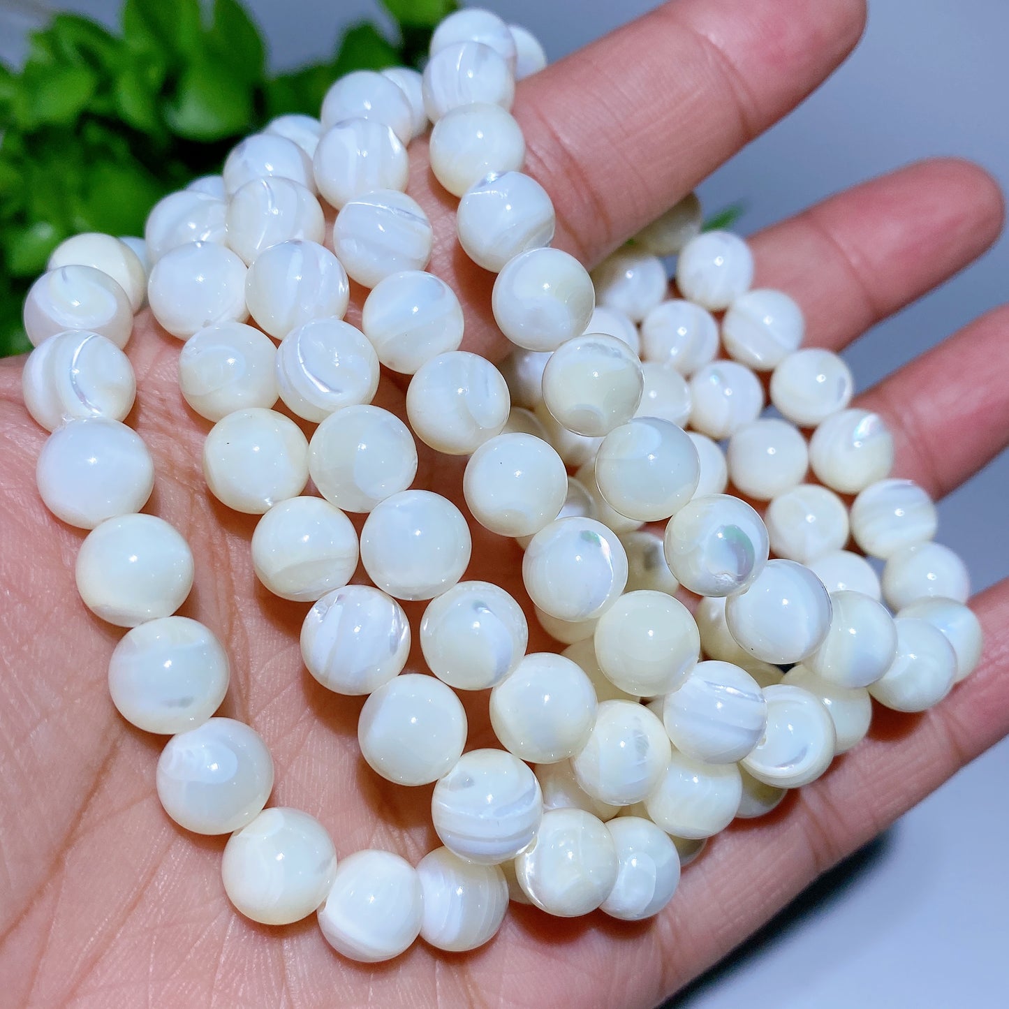 8mm Black White Shell Stone Bracelet Bulk Wholesale