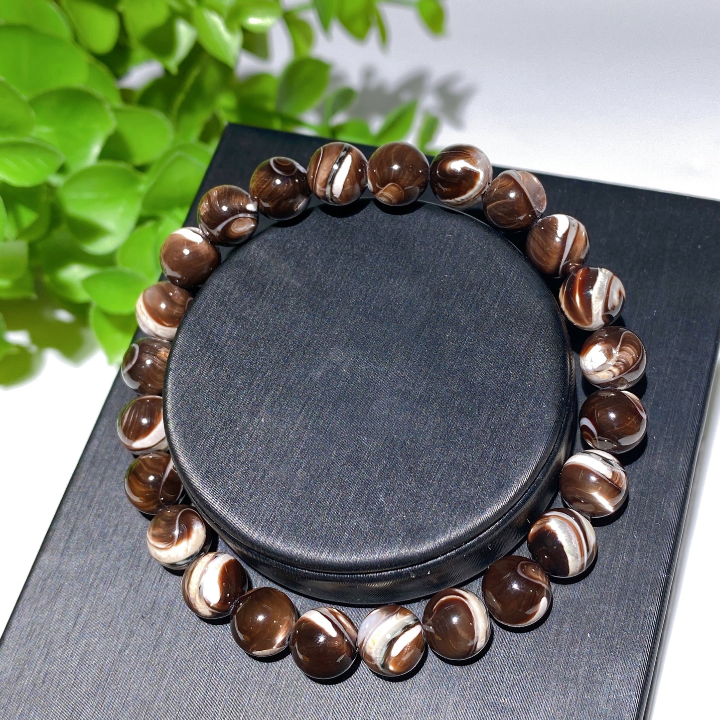 8mm Black White Shell Stone Bracelet Bulk Wholesale