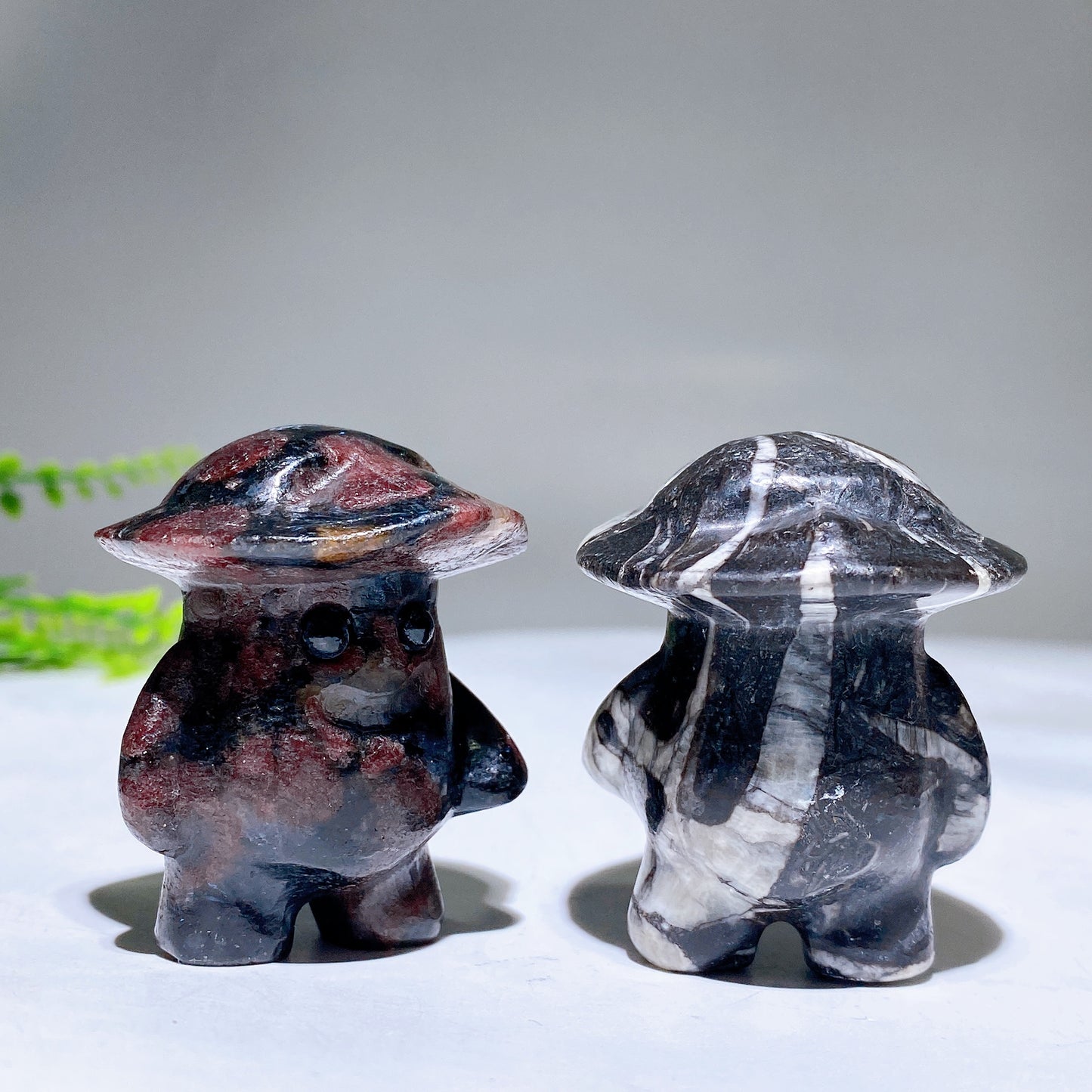1.9" Mixed Crystal Mushroom Kid Carving Wholesale