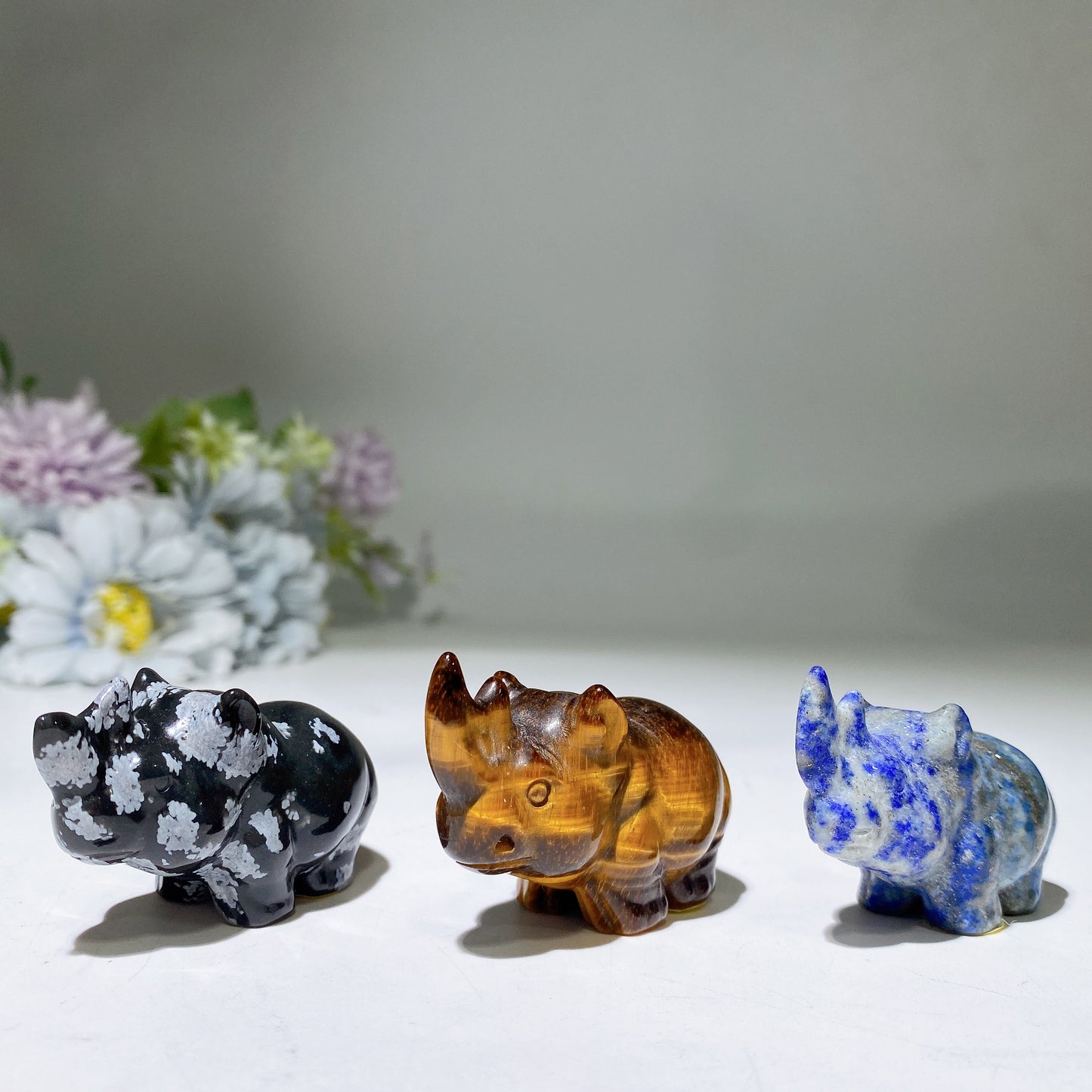 2.0" Crystal Rhinoceros Carving Crystal Healing Bulk Wholesale