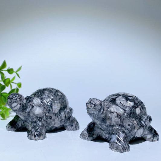 3.0" Fossil Stone Turtle Carvings Bulk Wholesale