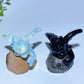 2.2" Opalite Black Obsidian Yooperlite Toothless Carvings with Stand Bulk Wholesale