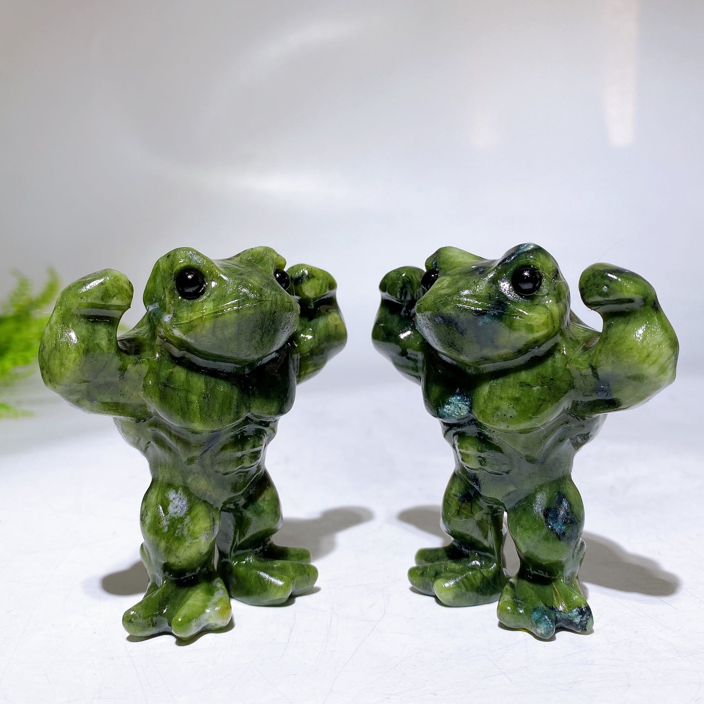 2.8" Natural Serpentine Musle Frog Carving Wholesale