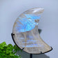 4.0"-5.5" Blue Flash Moon Carvings with Stand Bulk Wholesale