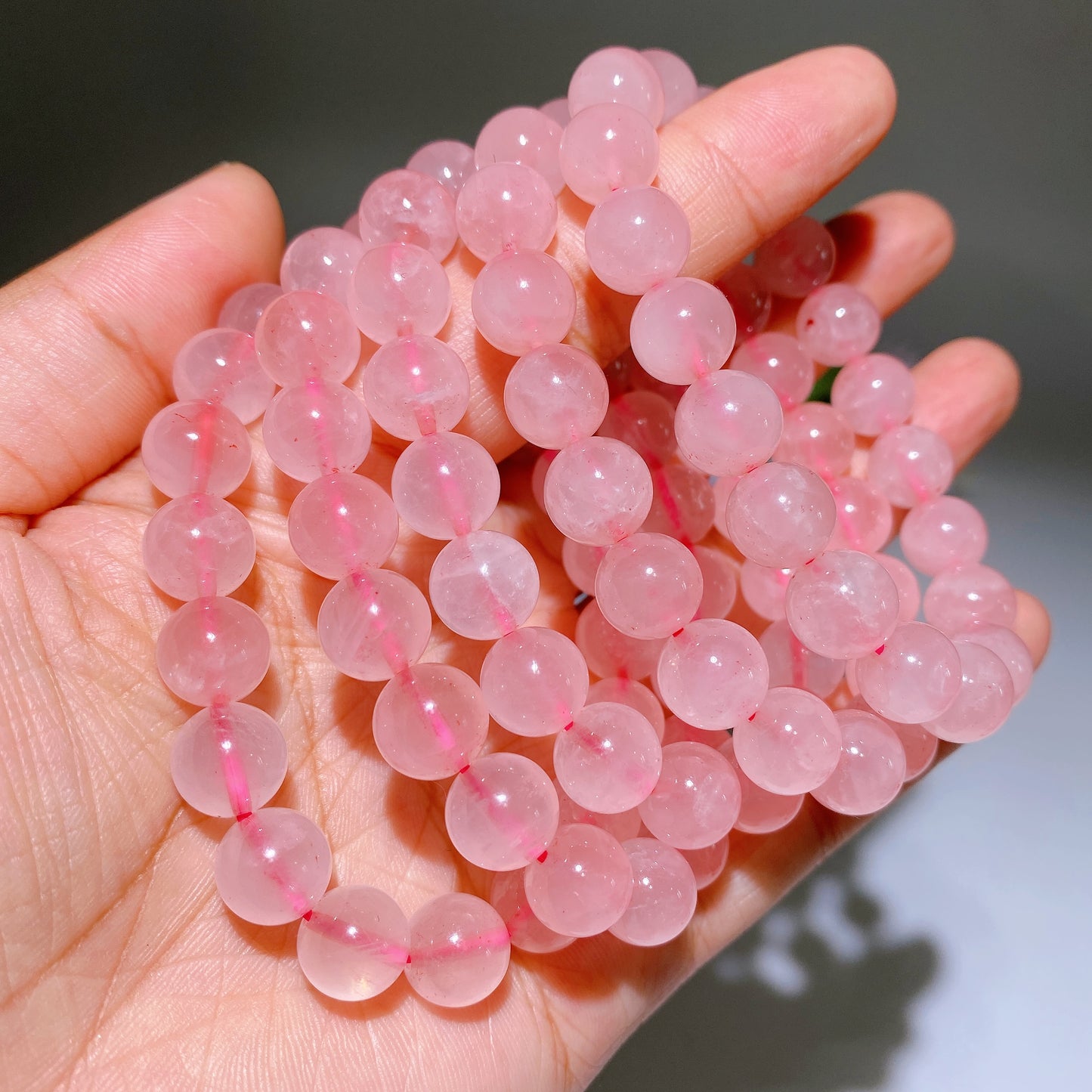 10mm Dark Rose Quartz Bracelet Crystal Healing Bulk Whoelsale