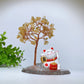 12cm Crystal Chips Fortune Tree with Maneki-neko Free Form