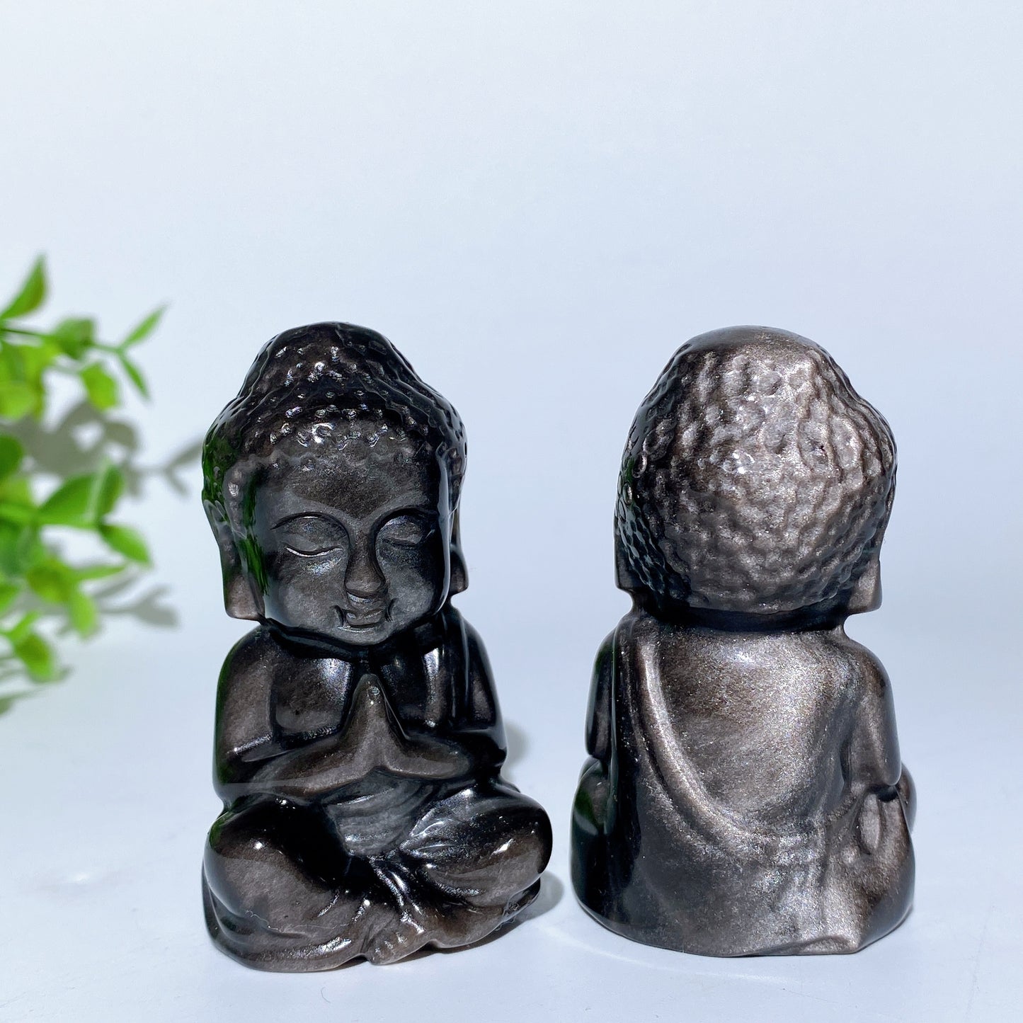 2.4"-2.9" Silvetr Obsidian Golden Obsidian Buddha Carvings Bulk Wholesale