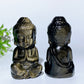 2.4"-2.9" Silvetr Obsidian Golden Obsidian Buddha Carvings Bulk Wholesale