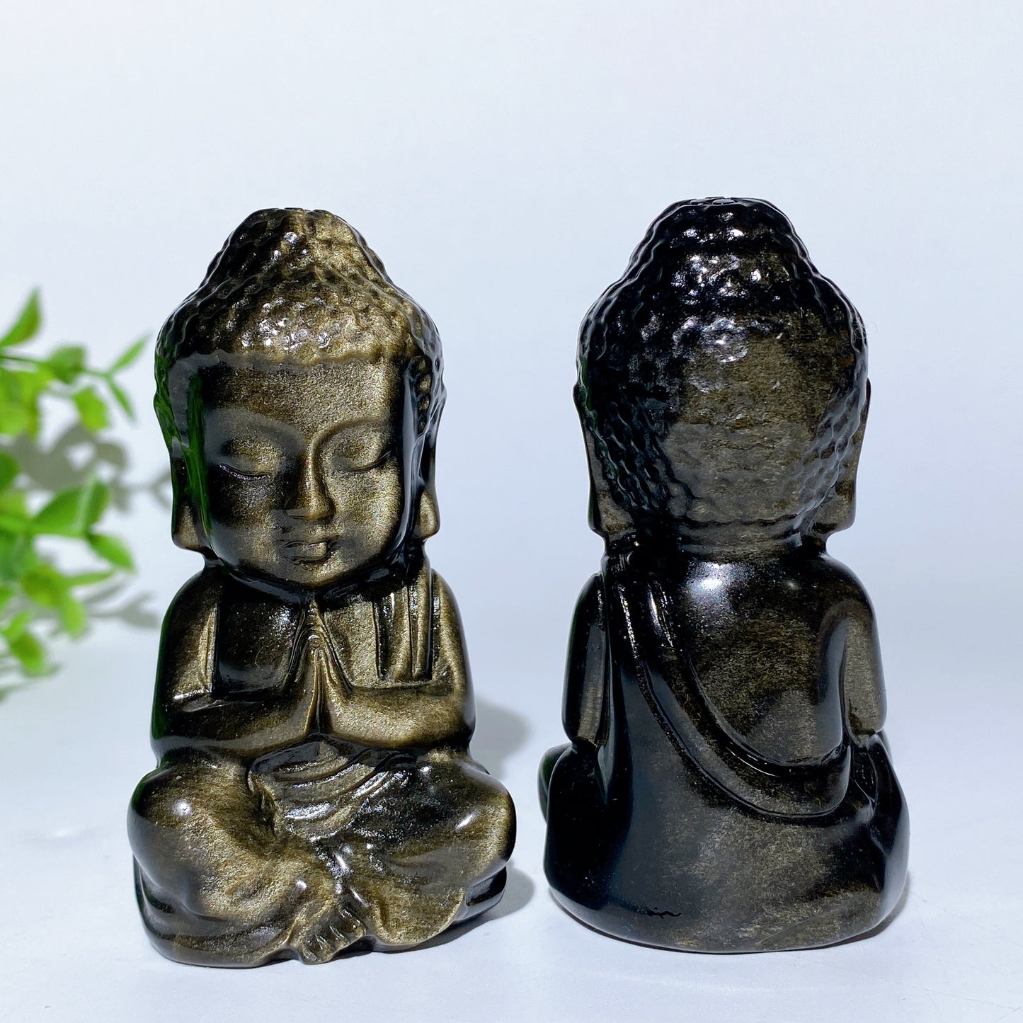 2.4"-2.9" Silvetr Obsidian Golden Obsidian Buddha Carvings Bulk Wholesale