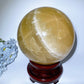 Large Unique Star Citrine Sphere with Wooden Stand