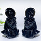 3.2" Black Obsidian Sekhmet Carvings Bulk Wholesale
