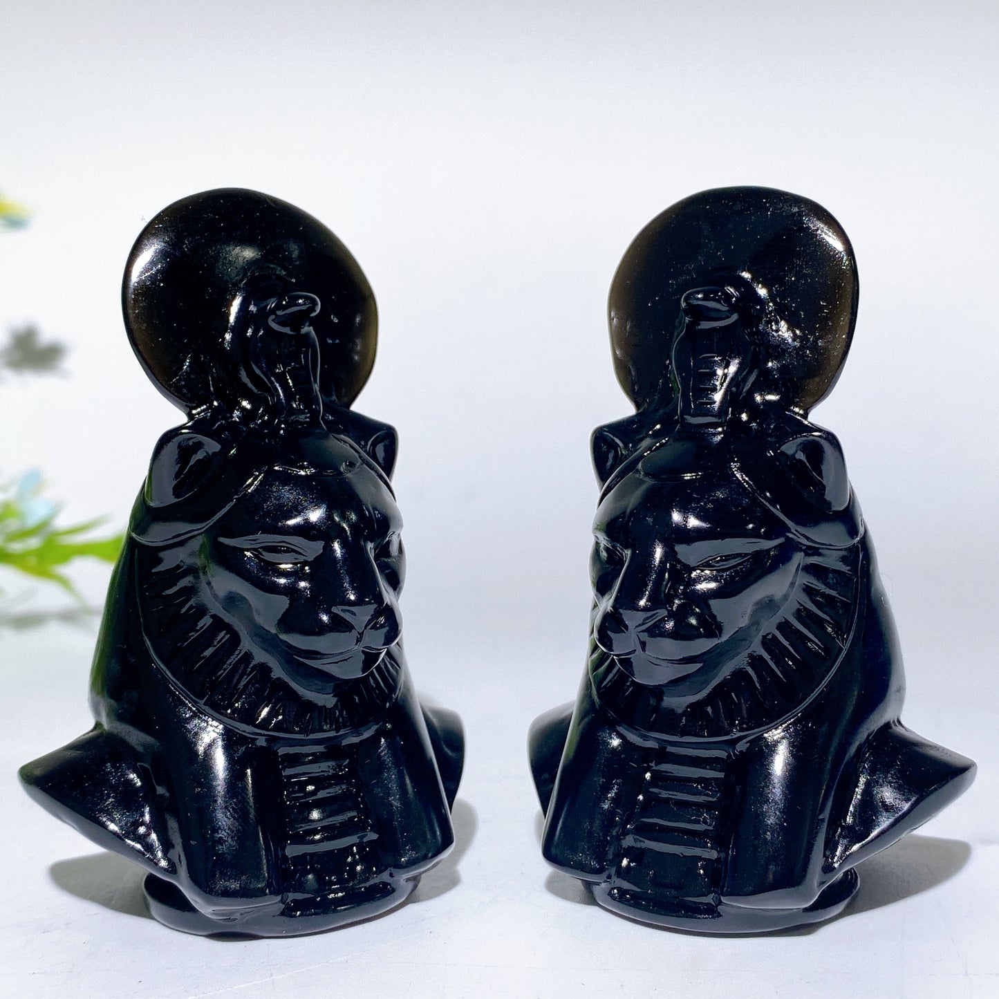 3.2" Black Obsidian Sekhmet Carvings Bulk Wholesale