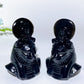 3.2" Black Obsidian Sekhmet Carvings Bulk Wholesale