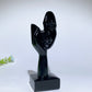 5.4" Black Obsidian Thinker Woman Statue Carvings Bulk Wholesale