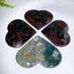 Atrophylite Garnet Moss Agate Heart Carving with Stand Wholesale