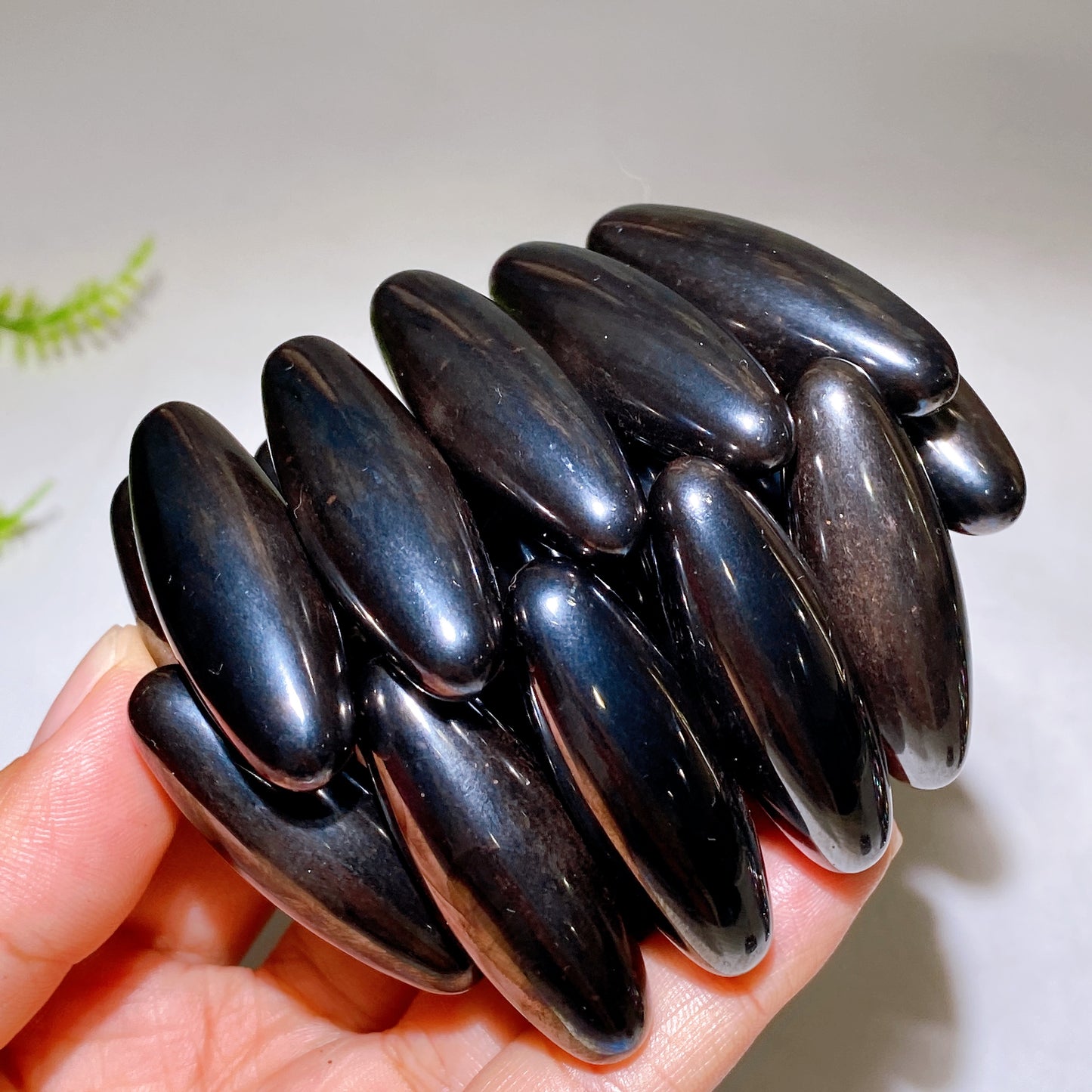 Aura Rainbow Magnetic Hematite Elliptical Zinger Snake Egg Crystal Wholesale