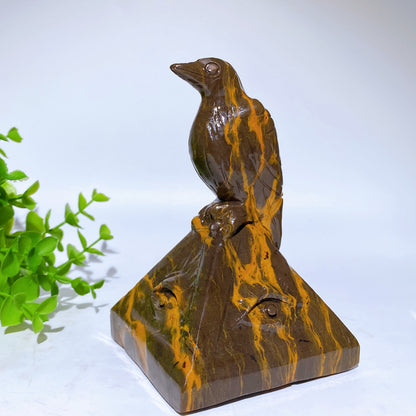 5.2" Jade Raven on Pyramid Carvings Bulk Wholesale