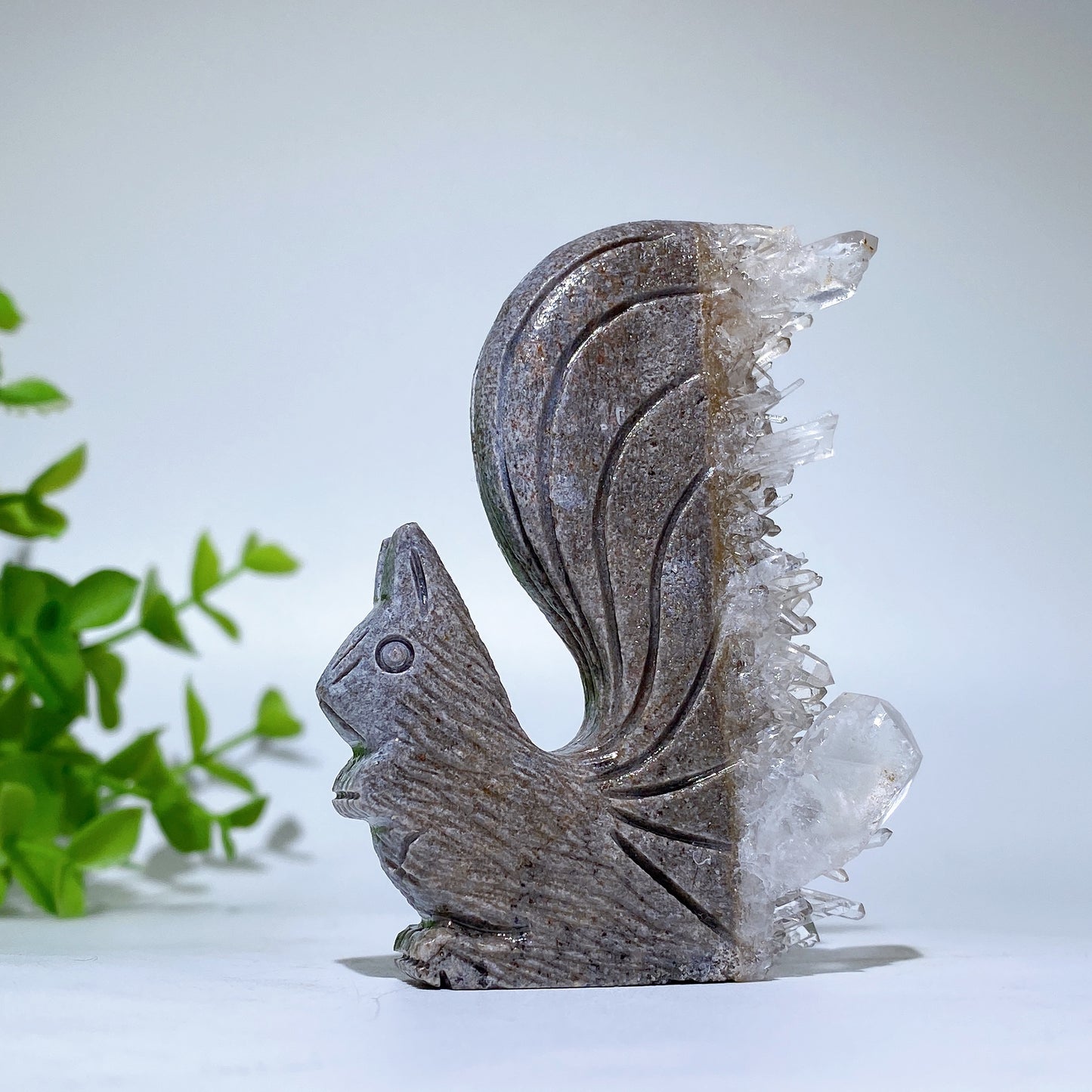 2.3"-2.5" Clear Quartz Squirrel Carvings Bulk Wholesale