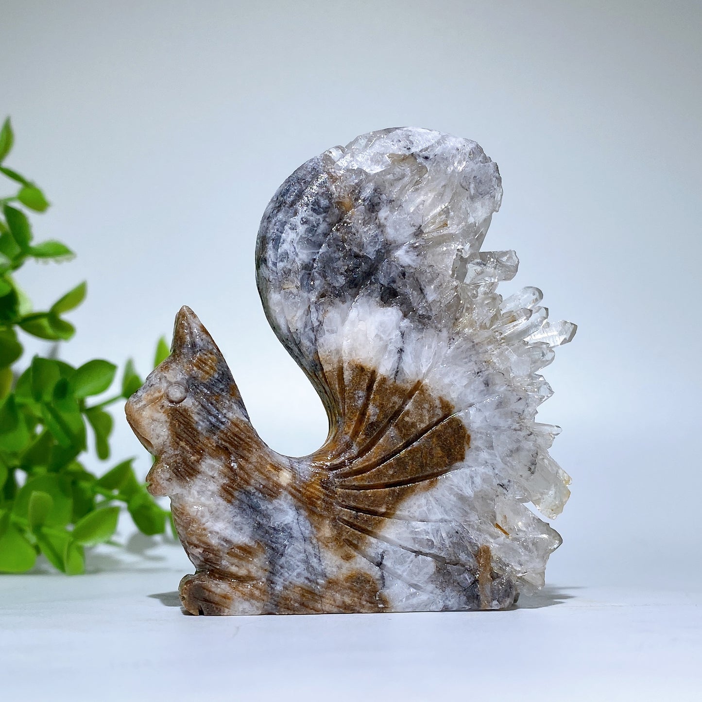 2.3"-2.5" Clear Quartz Squirrel Carvings Bulk Wholesale