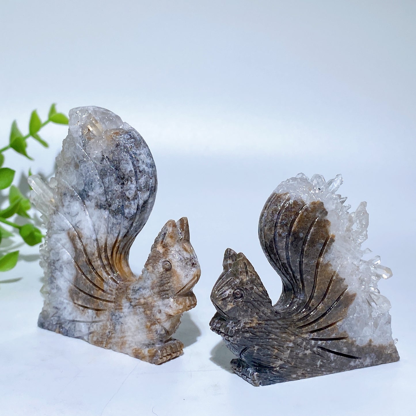 2.3"-2.5" Clear Quartz Squirrel Carvings Bulk Wholesale