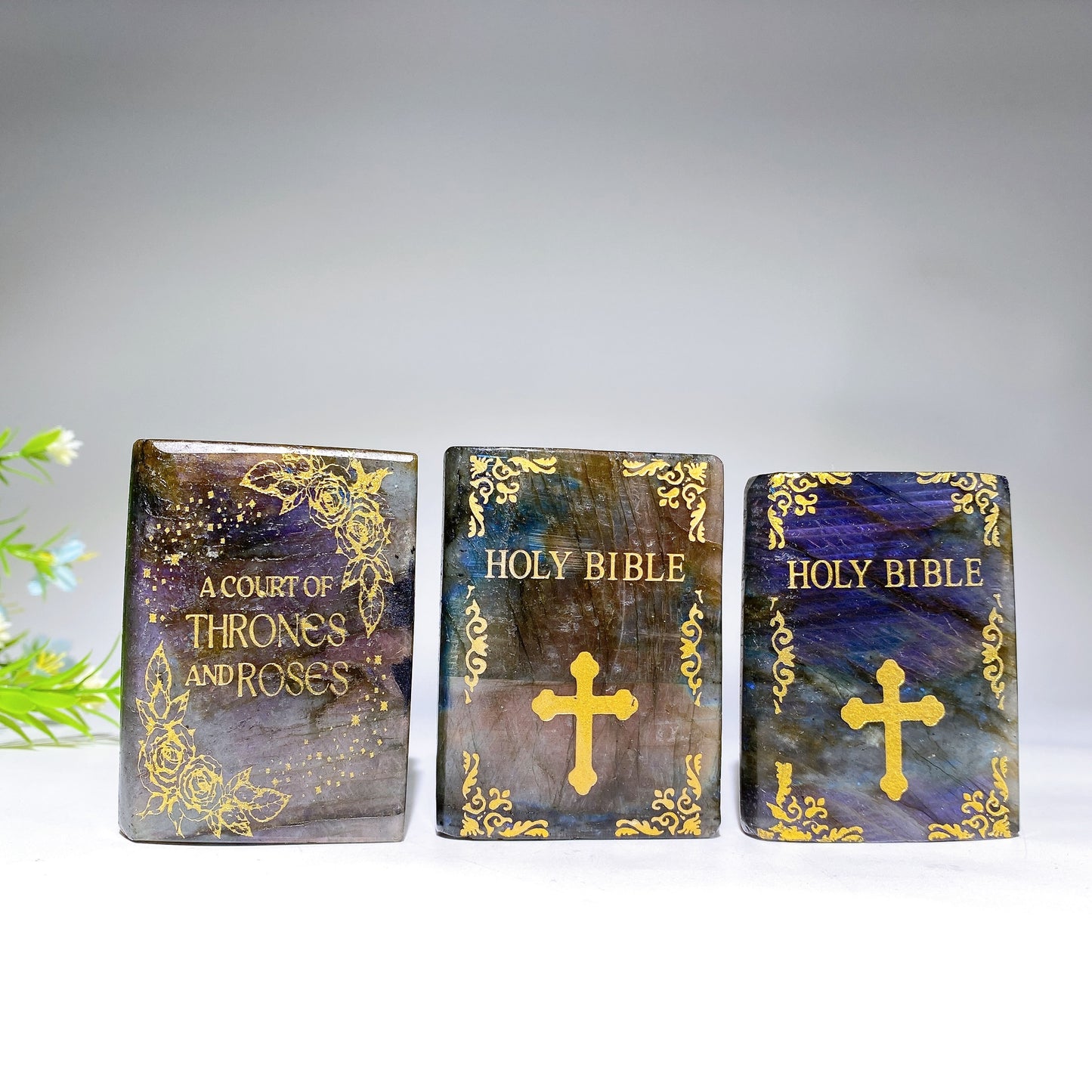 2.5" Labradorite Holy Bible Carvings Bulk Wholesale