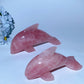 Rose Quartz Dolphin Carvings Bulk Wholesale