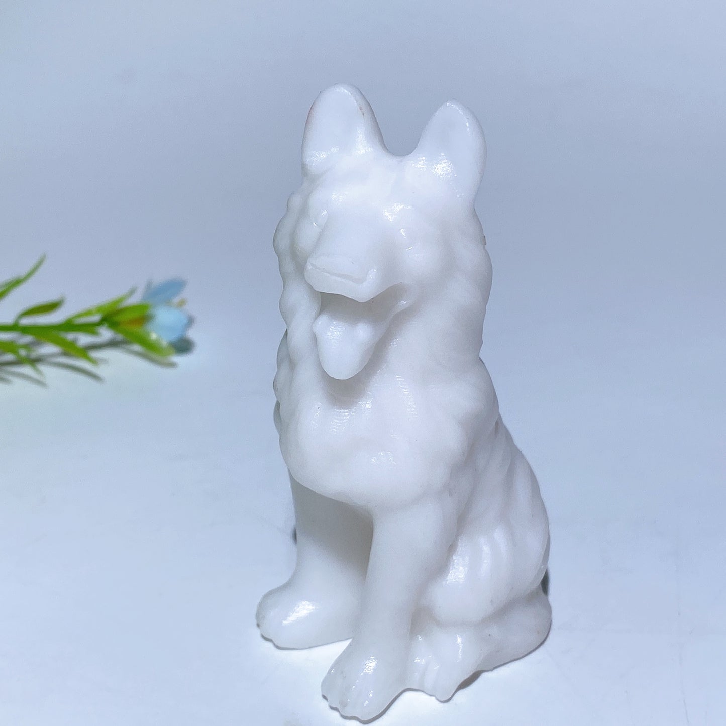 3.1" Mixed Crystal German Shepherd Dog Carvings Bulk Wholesale
