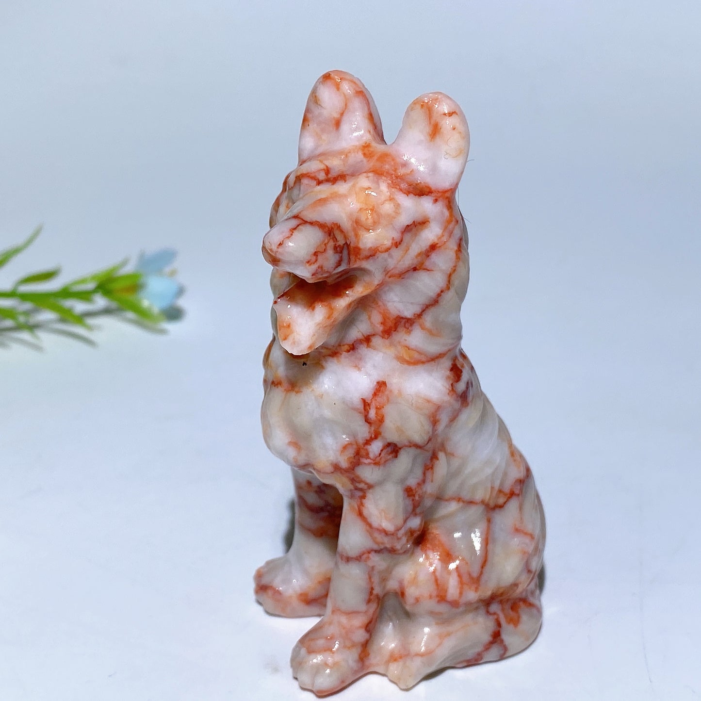 3.1" Mixed Crystal German Shepherd Dog Carvings Bulk Wholesale