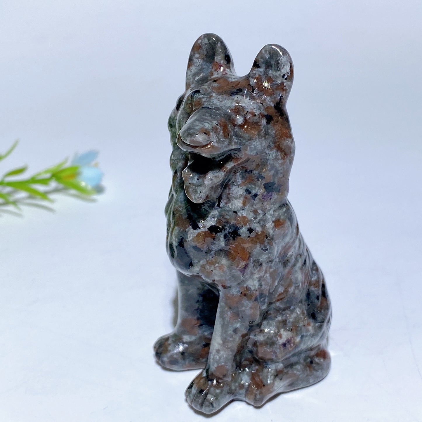 3.1" Mixed Crystal German Shepherd Dog Carvings Bulk Wholesale