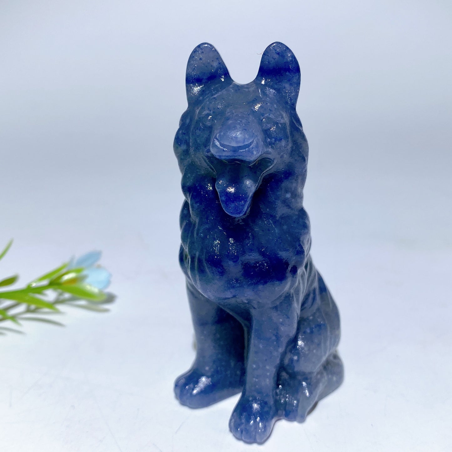 3.1" Mixed Crystal German Shepherd Dog Carvings Bulk Wholesale