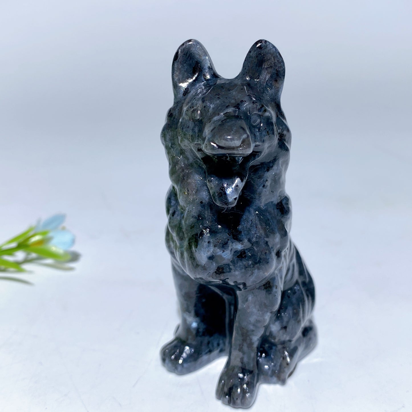3.1" Mixed Crystal German Shepherd Dog Carvings Bulk Wholesale